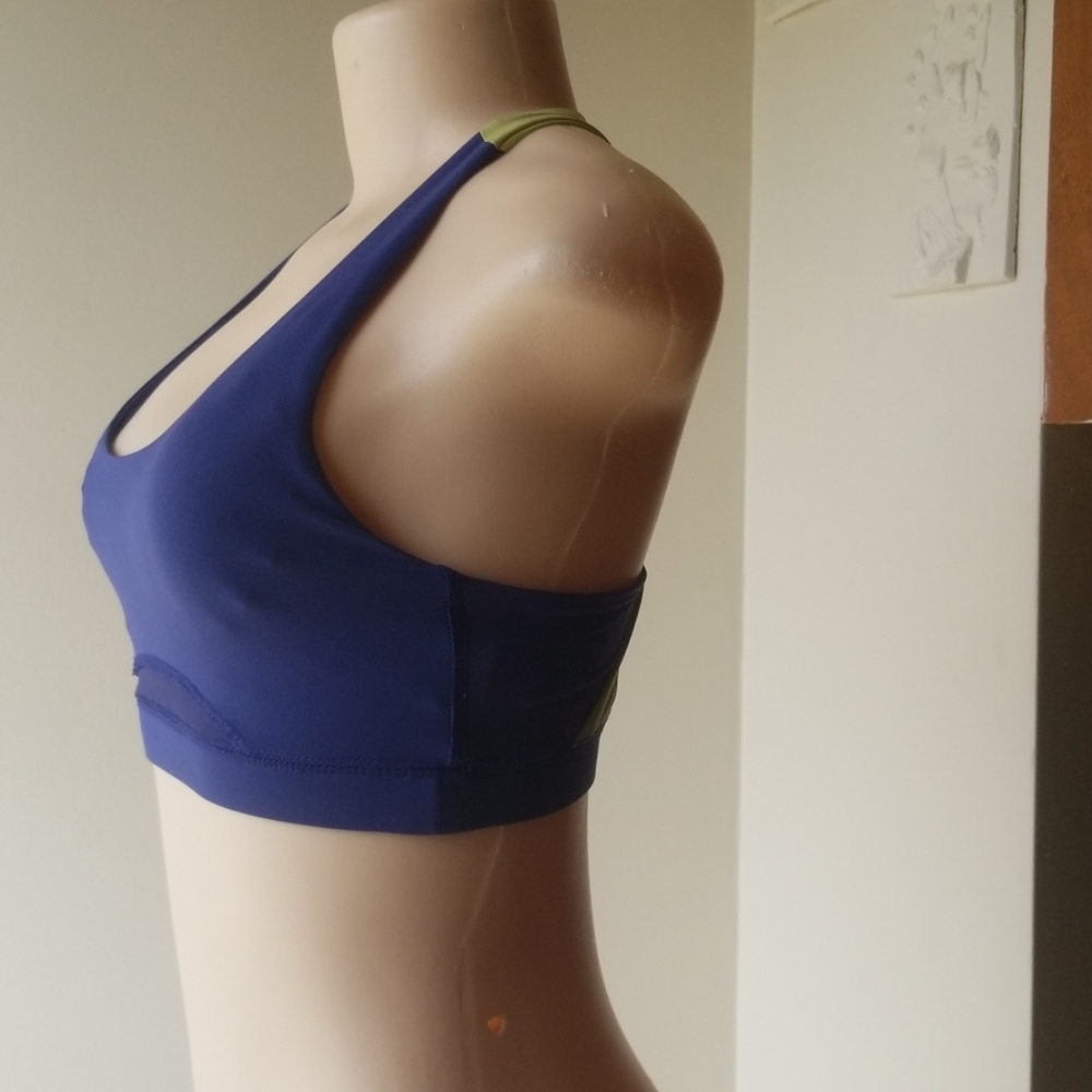 Forever 21 Blue & Yellow Racerback Sports Bra